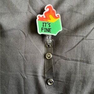 New Flame Badge Reel with Clip